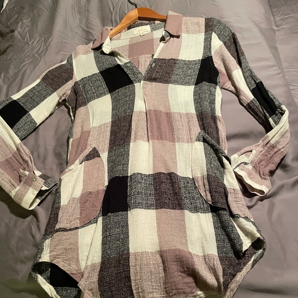 Long plaid shirt